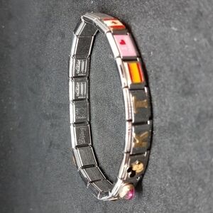 Stainless steel Charm bracelet made in Italy stretchy